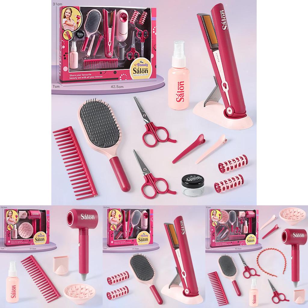 Kinder Rollenspiel Beauty Salon Set Föhn und Glätteisen Spielzeugset
