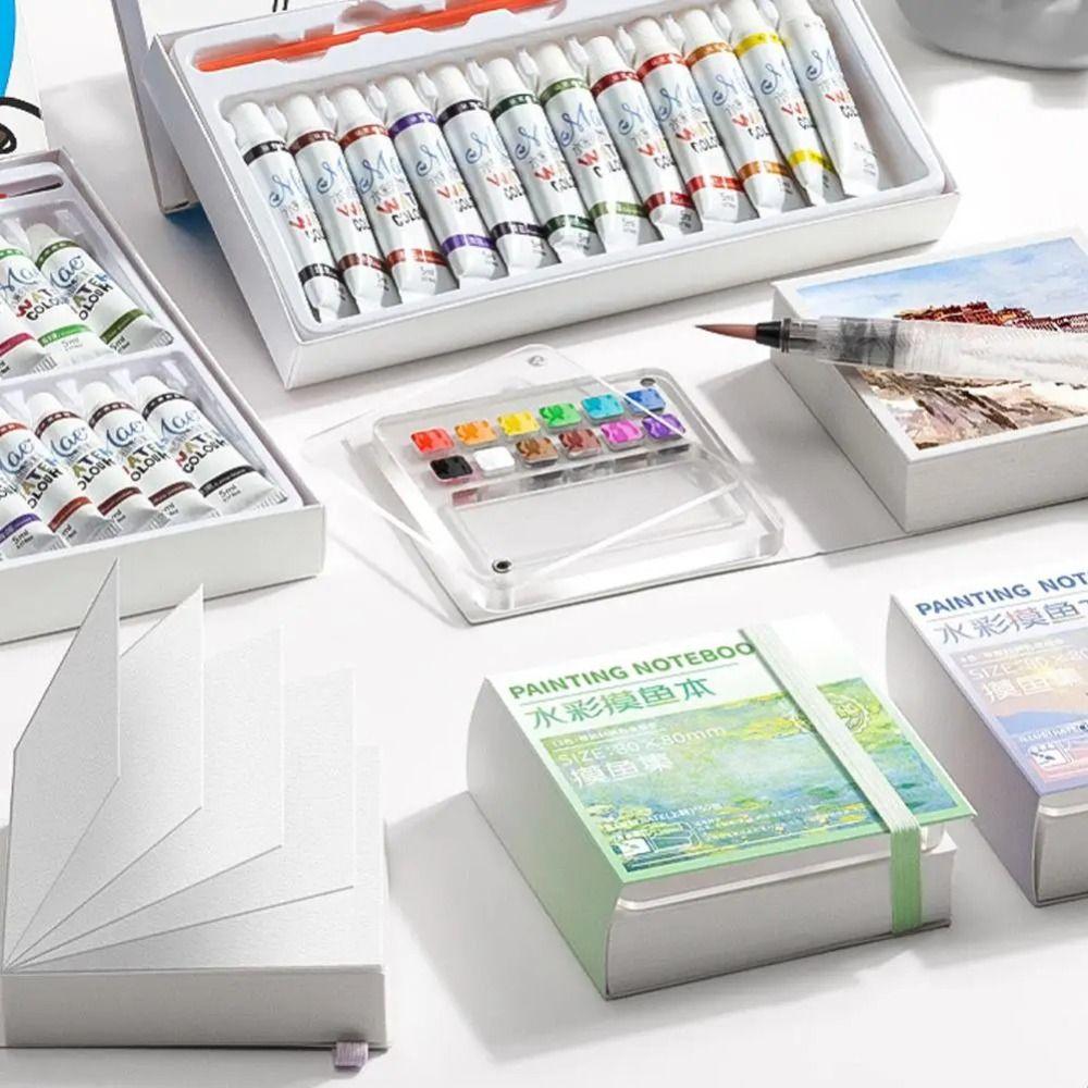 Mini Watercolor Paint Palette Set Acrylic Travel Painting Tray Kit Empty Paint Box Travel