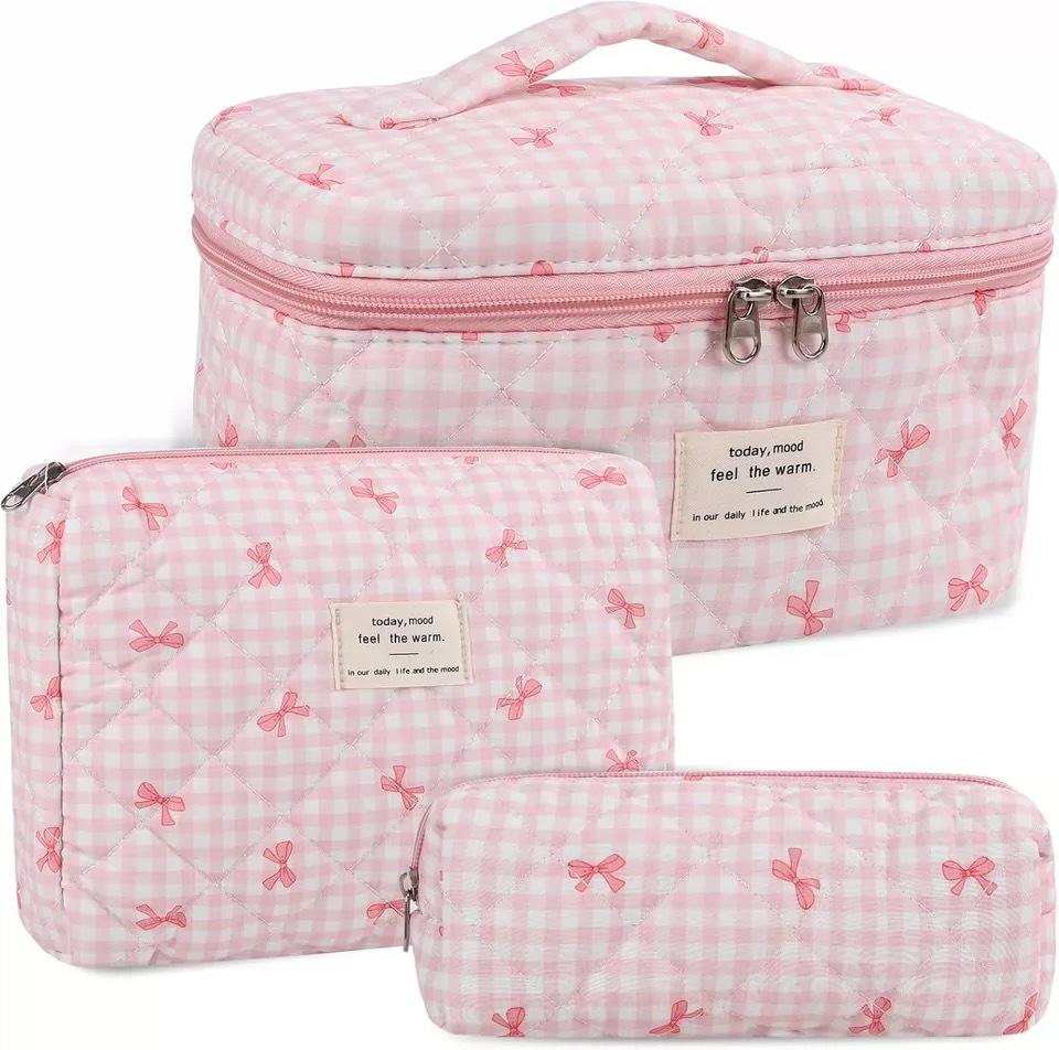 2023 Floral Cute Cotton Makeup & Toiletry Bag - Small, Fresh, Portable Storage Case