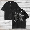 Demon Slayer Kokushibo Vintage Washed Graphic Print T Shirt Unisex Crew Neck Short Sleeve Cotton Casual Streetwear Fashion Tees Tops for Men Women