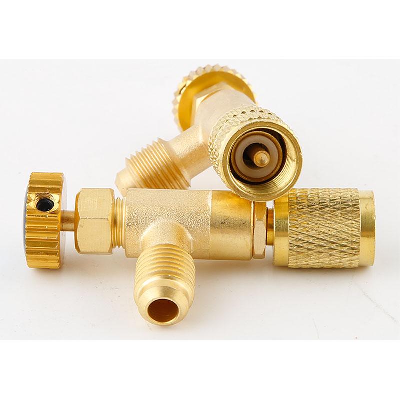 R410a R22 Herramienta de Refrigeración Aire Acondicionado Válvula de Seguridad Adaptador Conexión 1/4" 5/16" Pulgada Macho/Hembra Válvula de Manguera de Carga