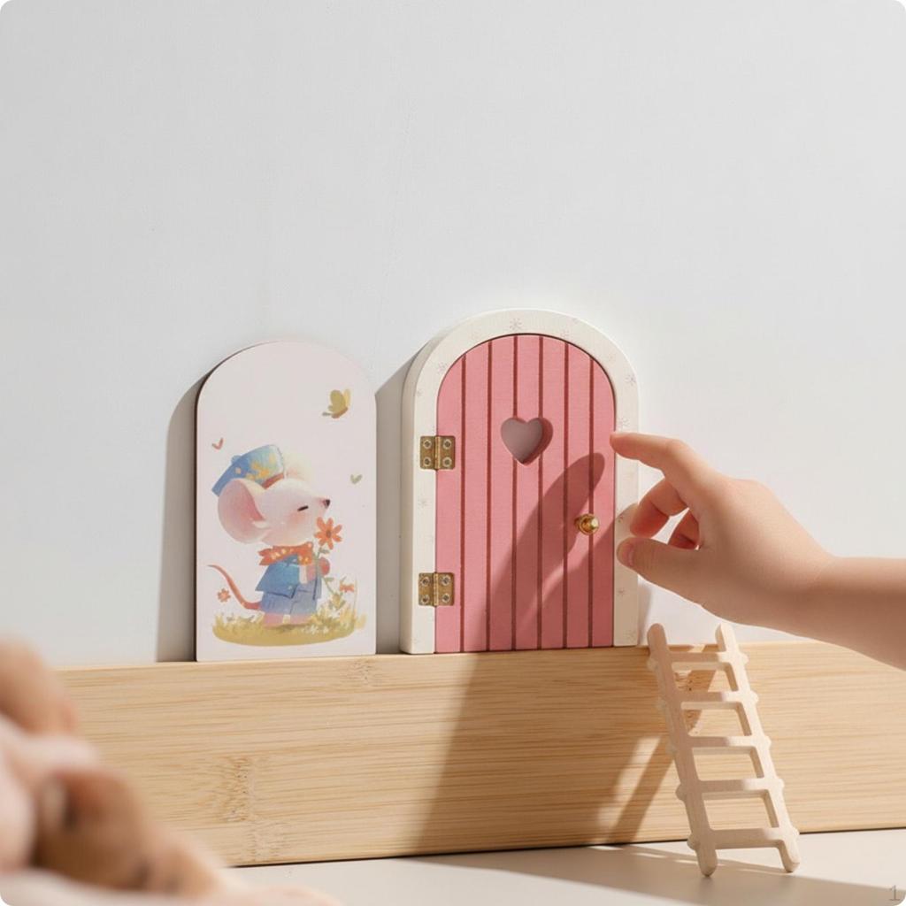 Fairy Door Hinged Wooden Arched Craft Pieces for Crafters, Kids, Dollhouse, Skirting