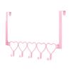 Easy Installation Pink Metal Over Door Hook for Organizing Towel Hat Clothes Home Clothing Storage Solution