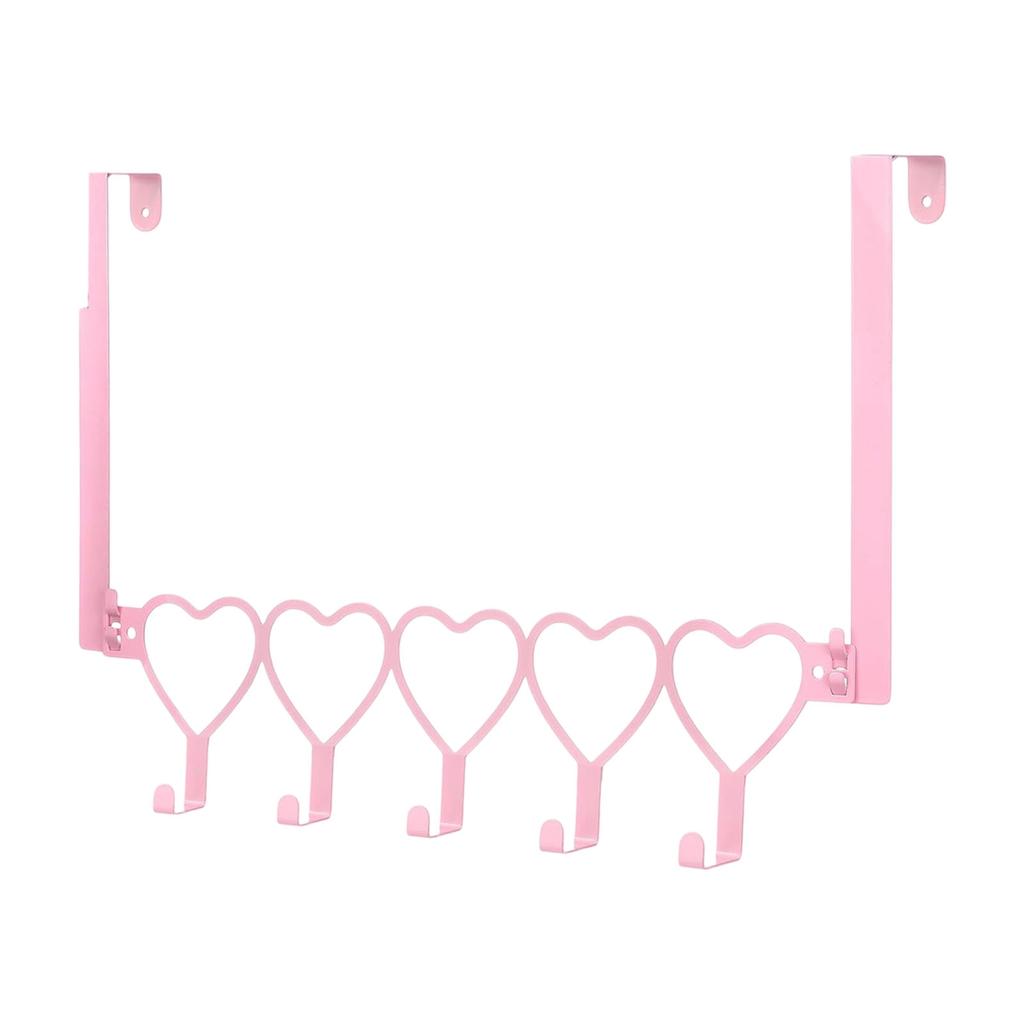 Easy Installation Pink Metal Over Door Hook for Organizing Towel Hat Clothes Home Clothing Storage Solution