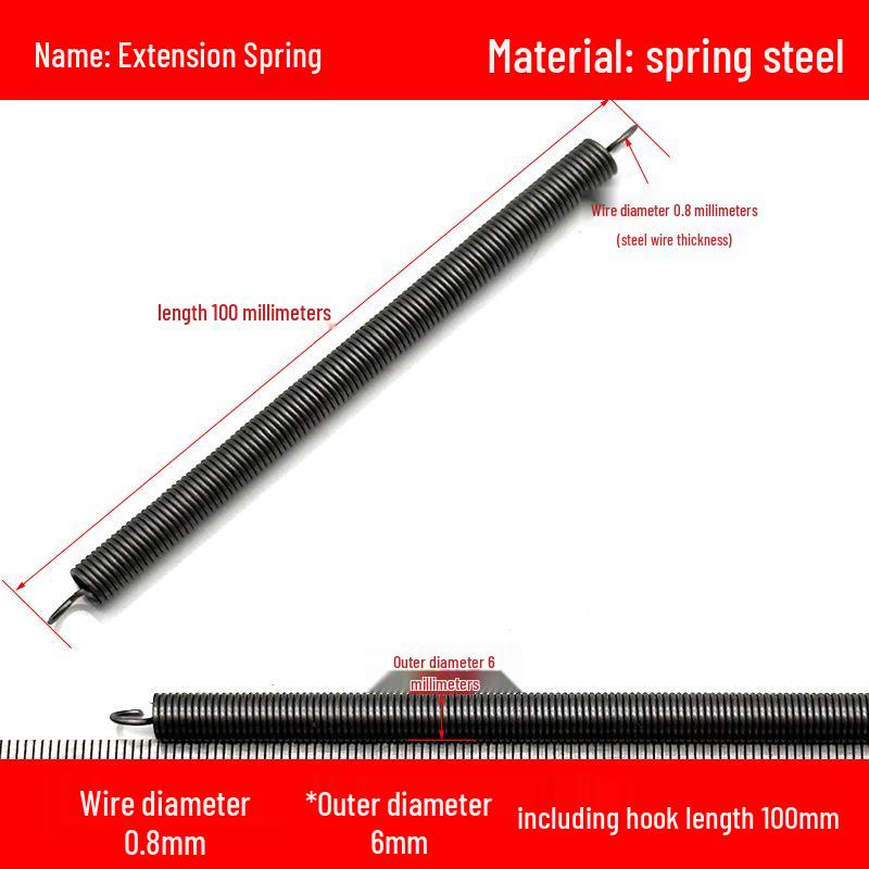 0.8mm Yellow Extension Spring with Hooks - Stapler Rebound Force 