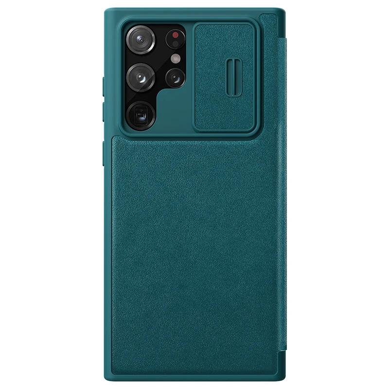 Do etui Samsung Galaxy S23 S22 Ultra Nillkin CamShield Skórzane etui z klapką Etui z przesuwaną osłoną aparatu do Samsung S23 FE S22 Plus 5G Pokrowiec