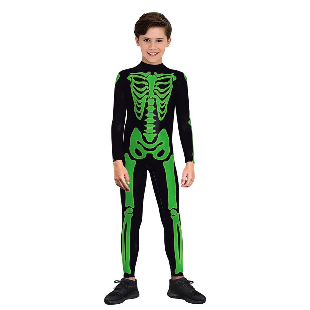 2026 New 3D Skeleton Halloween Jumpsuit for Kids - Boys & Girls