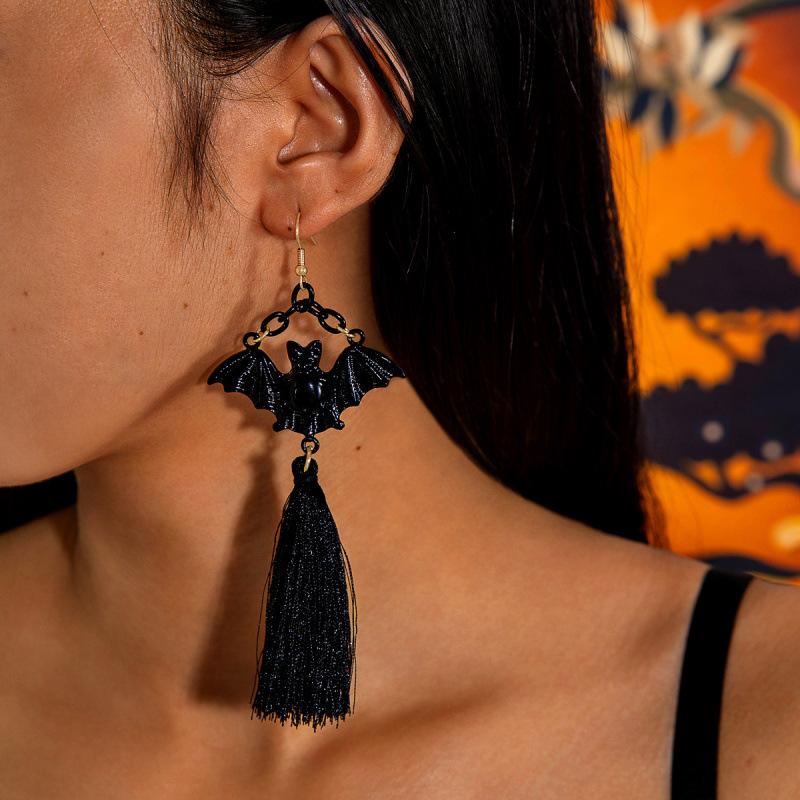 Halloween, Divertenti Divertenti Orecchini con Tassel Teschio Perline di Riso Creativi Orecchini a Rosa