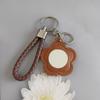 Multicolor Flower Shaped Pu Leather Keychain With Braided Wrist Strap Sturdy Metal Clasps For Bag Decor Daily Use Gifts