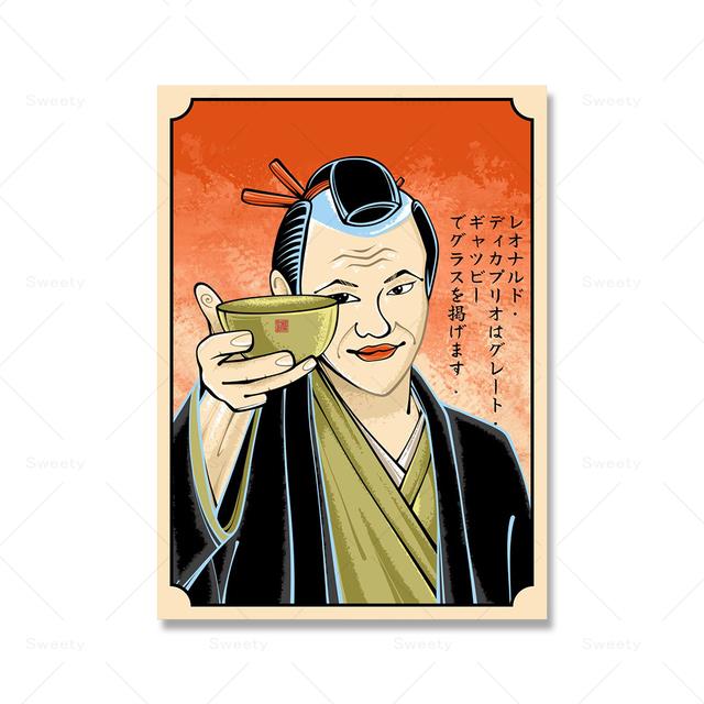 

Забавный человек, смеющийся, указывая на мем, вдохновленный плакат, картина на холсте, человек, пьющий чай, настенная HD картина, японский домашний декор 21x30cm No Framed