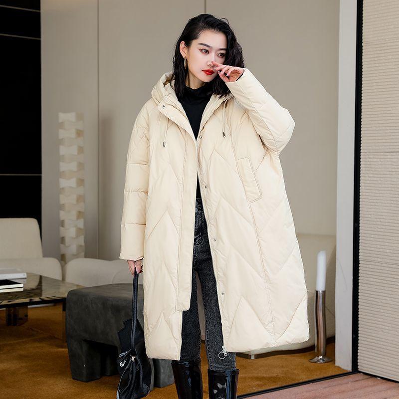 Oversized Winter Jacket Womens Chic Vintage Down Cotton Jacket Coat Thicken Warm Cotton Coat Windproof Hooded Puffer Parkas Coat