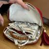 Luxurious Jewelry Organizer Pouches with Tassel Accents Multi Compartment Fabric Storage Bags for Necklaces, Bracelets, Earrings Ideal for Travel