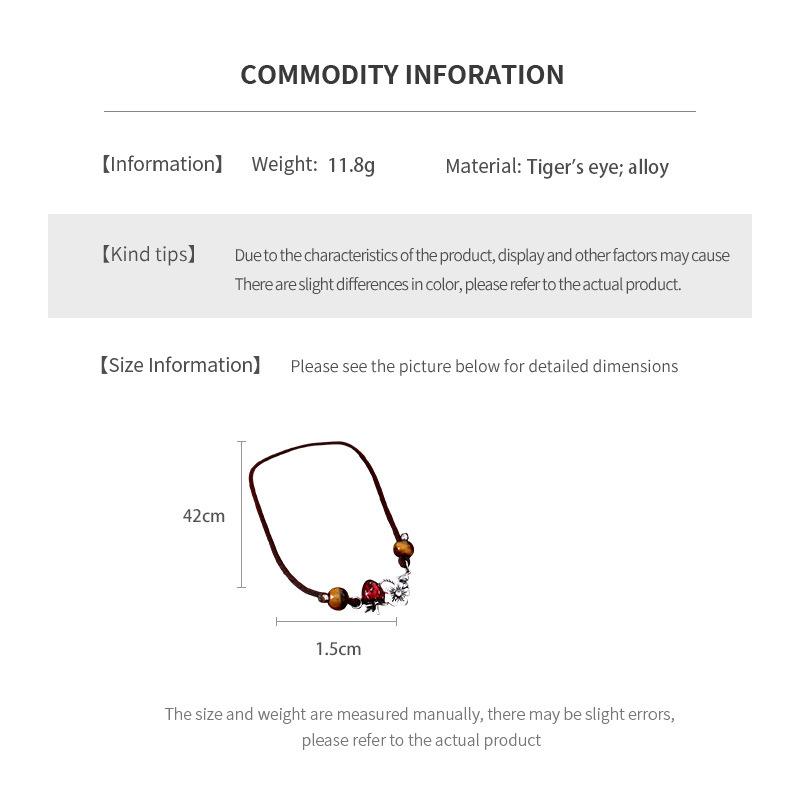 Old Glazed Bodhi Necklace Women's Retro Style Accessories Clavicle Chain Braided Rope Pendant