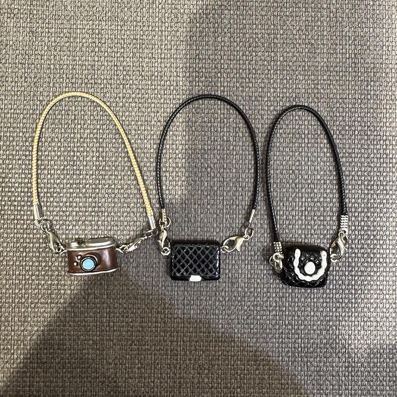 1pc 15/17cm Idol Doll Sitting Party Doll Charm Mini Vintage Camera Black White Bag Neck Accessory for Gen1 2 3 Doll