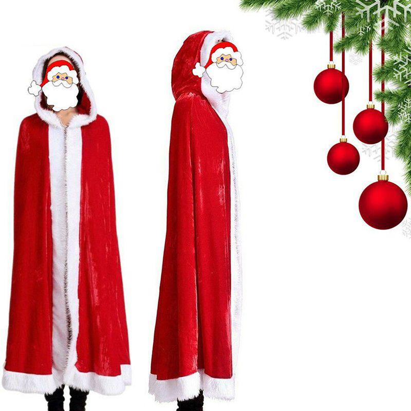 Christmas Adult Xmas Ladies Mrs Santa Claus Fancy Dress Costume Cloak Cape