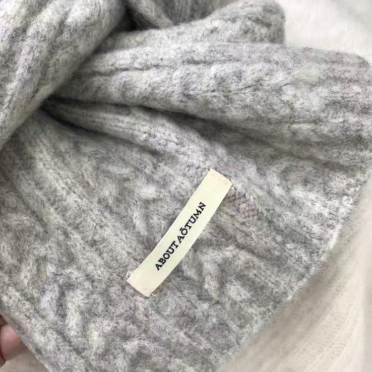 Wool Blended Knitted Scarf for Women In Winter Korean Style Soft and Waxy Fashionable Versatile Warm Student Couple Autumn and Winter Scarf for Men