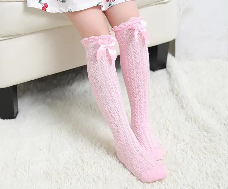 Children's Leg Warm Socks Bowknot Bubble Mouth High Tube Knee High Thin Section No Heel Pods Baby Clothing Accessories Gifts