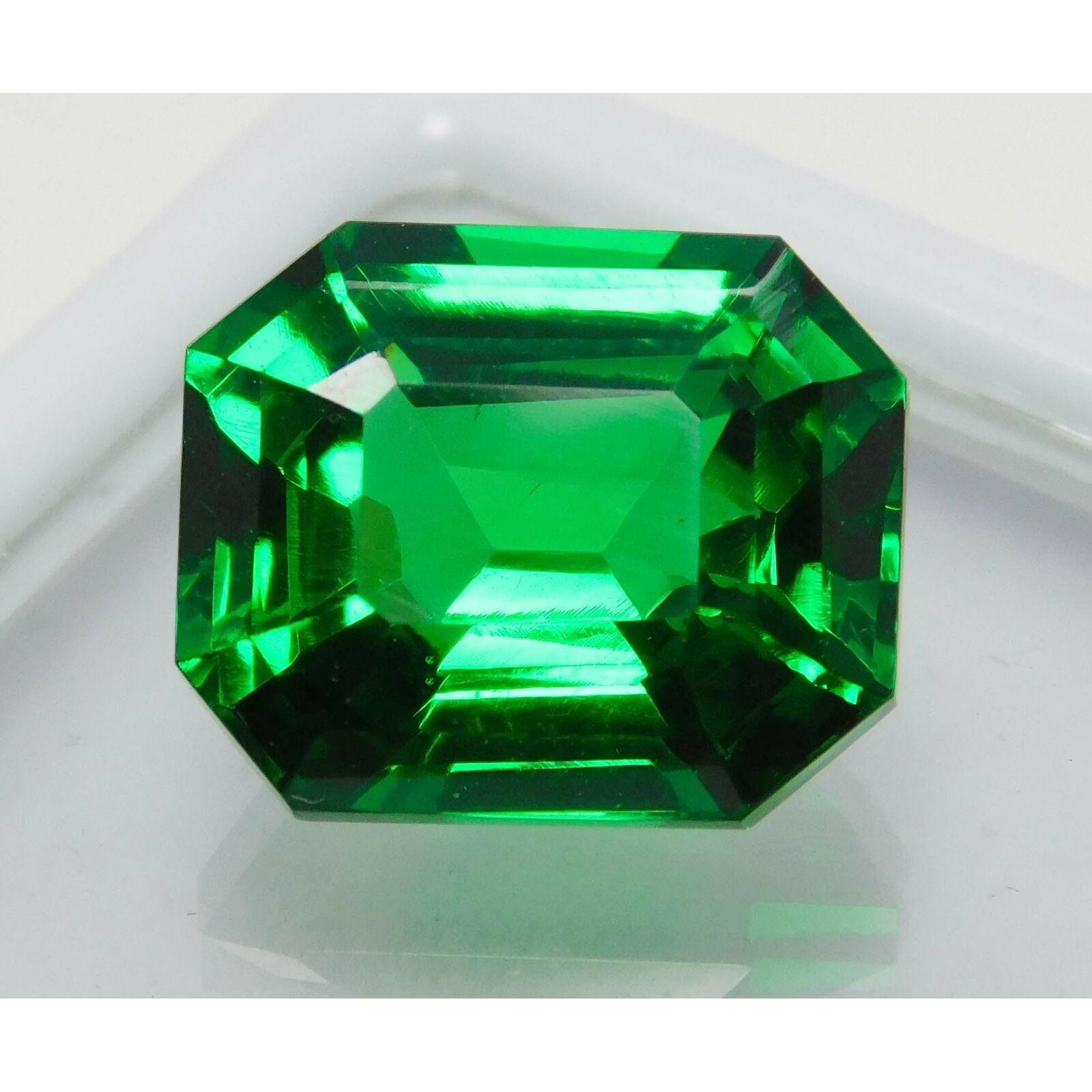 

Natural Tsavorite Garnet Emerald Cut Green 10 Ct Certified Loose Gemstone 12 12.4 mm зелений