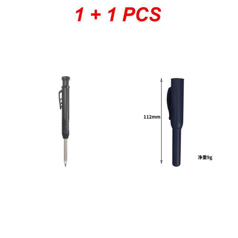 Carpenter's Movable Pen Deep Hole Marking Pencil Refill Carpenter Scriber Mechanical Pencil With Sharpener Stationery Supplies