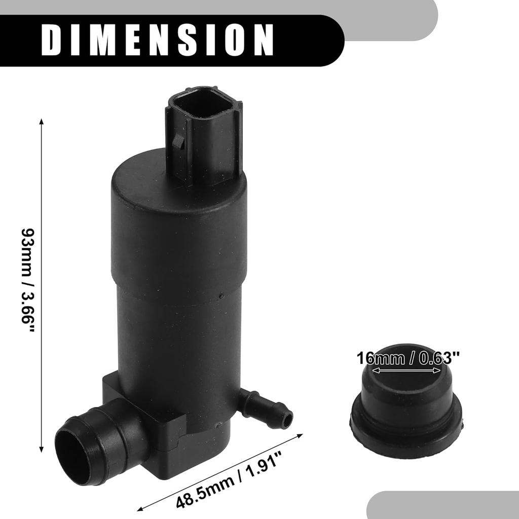 Scheibenwaschpumpe Nr. BV6117K624AA - Ersatz-Scheibenwaschpumpenmotor - für Ford Focus Limousine 2012-2015 Kunststoff Schwarz - 1 Stück