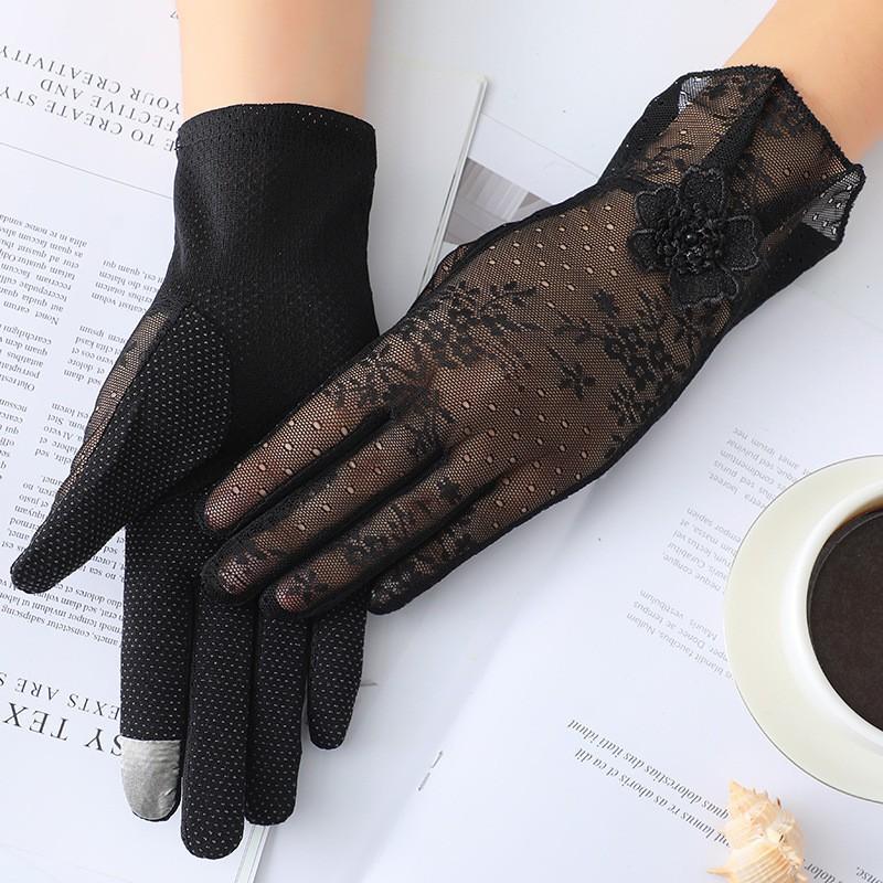 Mănuși de protecție solară de primăvară și vară mănuși din dantelă pentru femei ușor de respirat pentru condus în aer liber protecție solară mănuși pentru călărie