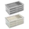 Storage Box with Velvet Lining Display Large Compartment Modular Stacking Design Watches Bracelets Jewelry Organizer
