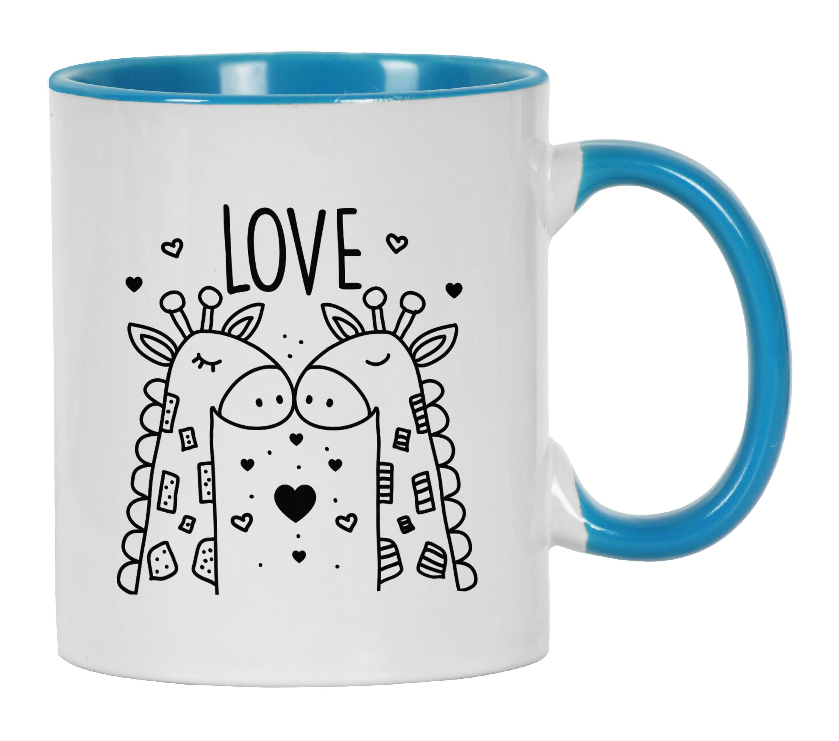 

Inkdotpot Керамічні кавові кружки Love 11 Oz. Кавові кружки чудово підходять для нареченої. Подарунок на заручини для холостяка та холостячки. 11oz небо синє кольору