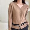 New ArriVals Open Run Women V Neck Color Block Autumn Long sleeVe Simple Cardian