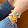 Armband Handgefertigt Textur Passende Perlen Herz Sternfrucht Dekor Kinderarmband Kontrastfarben Design Elastisches Band Armband