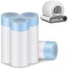 Sacos para Areia de Gato, 80 peças Forros para Caixa de Areia para Caixa de Areia Automática Autolimpante, 4 Rolos 18 x 18 polegadas Sacos Robô com Cordão, Branco
