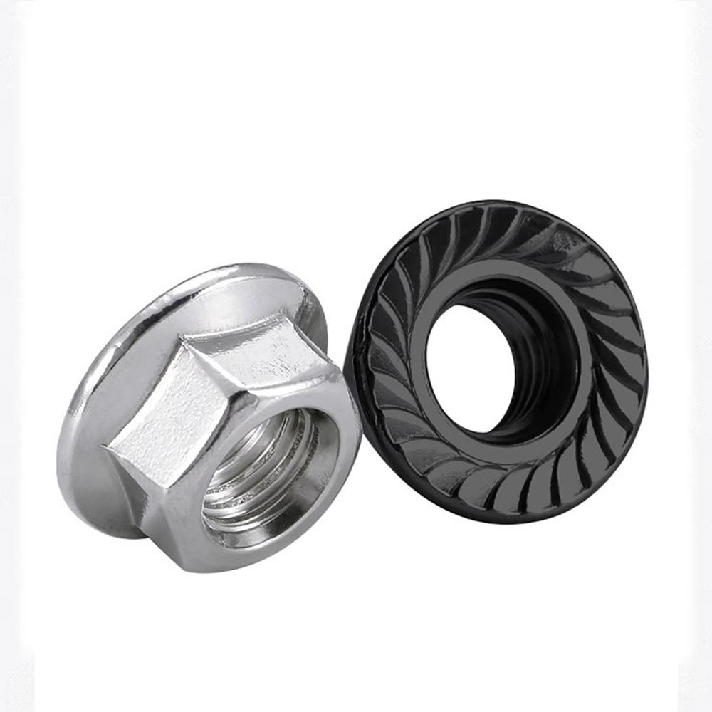 316 304 Stainless Steel M3 M4 M5 M6 M8 M10 M12 M14 M16 M18 M20 Serrated Spinlock Hex Flange Nut Lock Nuts Self-lock Hex Nuts