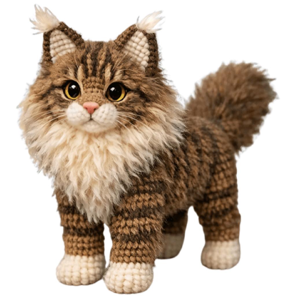 Tabby Cat DIY Crochet Kit for Beginners Adults Birthday Gifts Easy Arts and Crafts Knitting Kit W/ Step-by-Step Tutorials