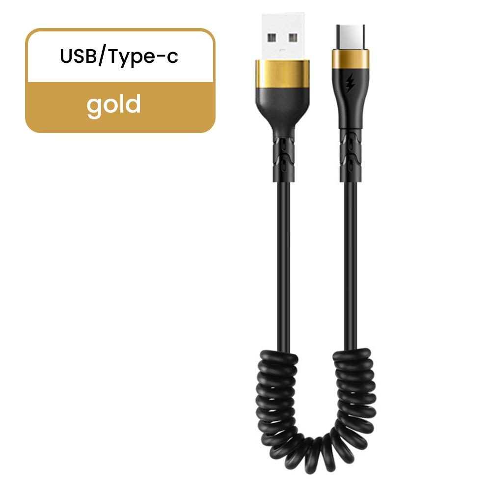 120W 6A Spring Cable Super Charging For Samsung S24 S23 USB C TO USB Type C Cable For iPhone 15 Plus Xiaomi 11 Quick Charger 3.0