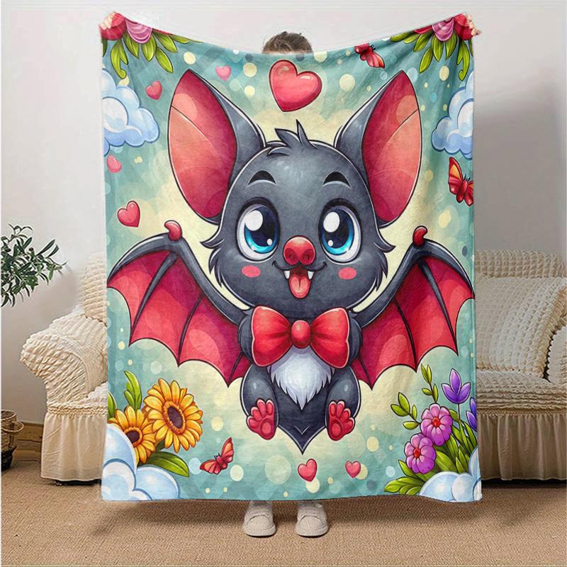 

1pc Bat s Ideas Cartoon Blanket Soft Throw for Home Decor, Gift Idea, Living Room, Travel, Camping, Car Blankets 80x120cm