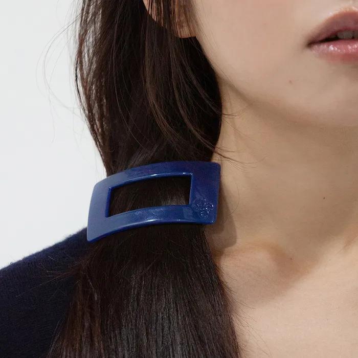 Square Plain Hair Pin - Deep Blue