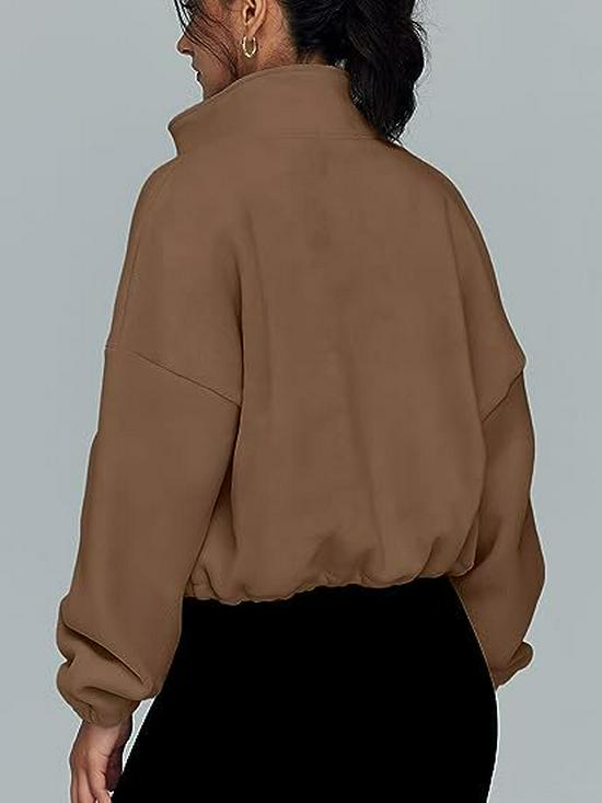 2025 European & American Women's Fleece-Lined Stand-Up Collar Sports Jacket