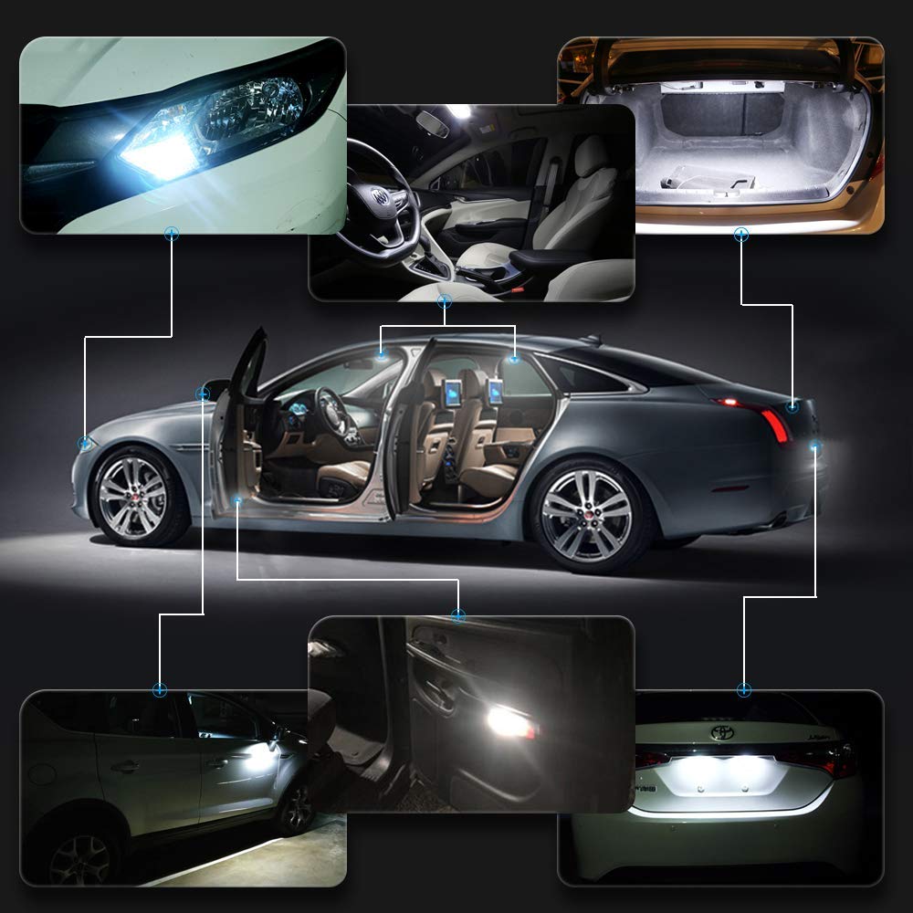 Grandview T10 LED White 2835 Chip 3 Row 12VDC Car Ceramic Diffused Lens Wedge Position Light License Lamp Room Lamp