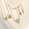 Geometric Hollowed Pendant Fashion Necklace Custom 18k Gold Plated Non Tarnish Necklace Stainless Steel Heart Necklace for Women