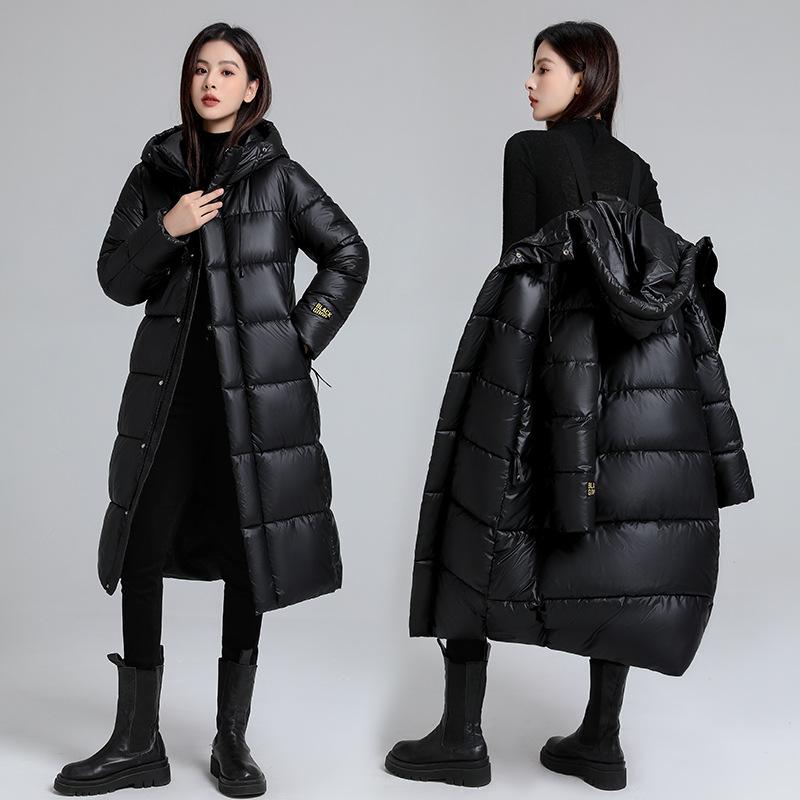Long Down Cotton Jacket for Women, Winter 2025 New Couple Loose Thickened Over-the-knee Padded Jacket