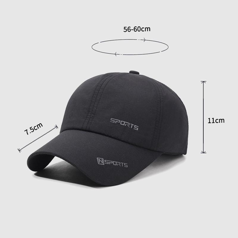 Letter Embroidery Hat Men's Summer Thin Outdoor Baseball Cap Quick-Drying Fishing Sunshade Sun Cap