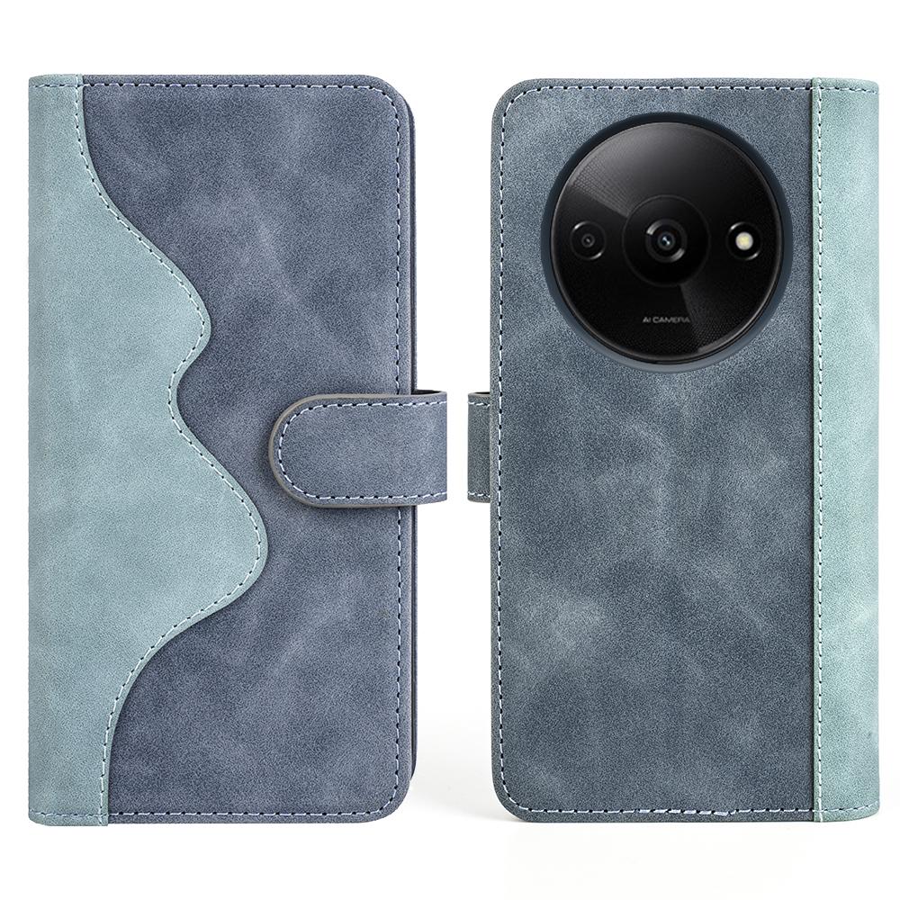 For Xiaomi Redmi A3/Poco C61 4G Wallet Case PU Leather Color Splicing Shockproof Phone Cover