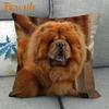 Custom Chow Chow Dog Pillowcase Cartoon Girl Wedding Decorative Cotton Linen Pillow Case For Home Pillow Cover 45X45Cm One Side