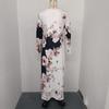 Women's Long Sleeve Round Neck Printed Pocket Long Elegant Dress