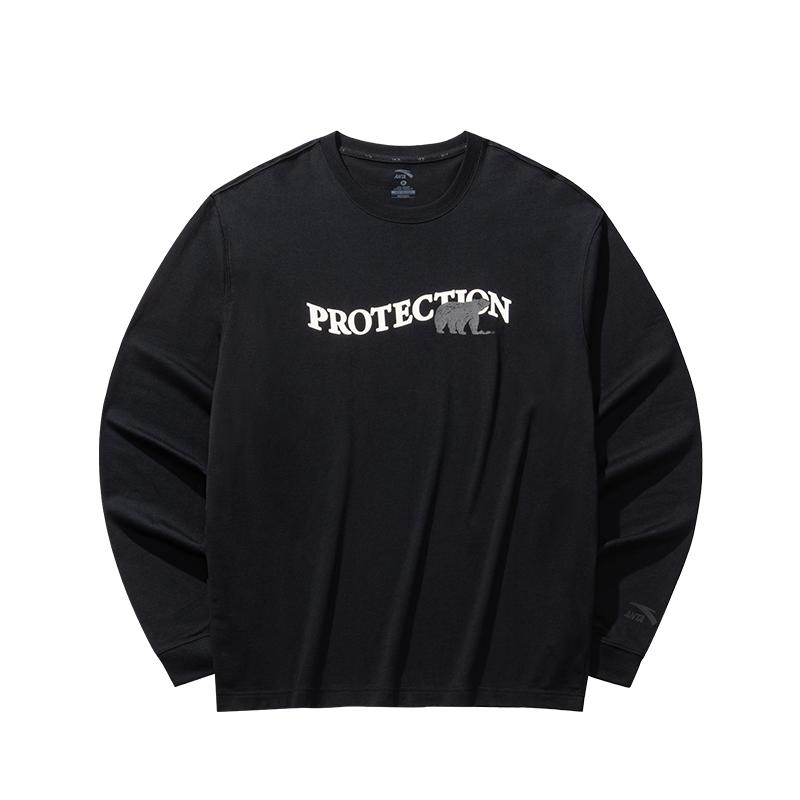 ANTA T Shirts Unisex Black Crew Neck Moderate Straight Fit 952538402- XL /180