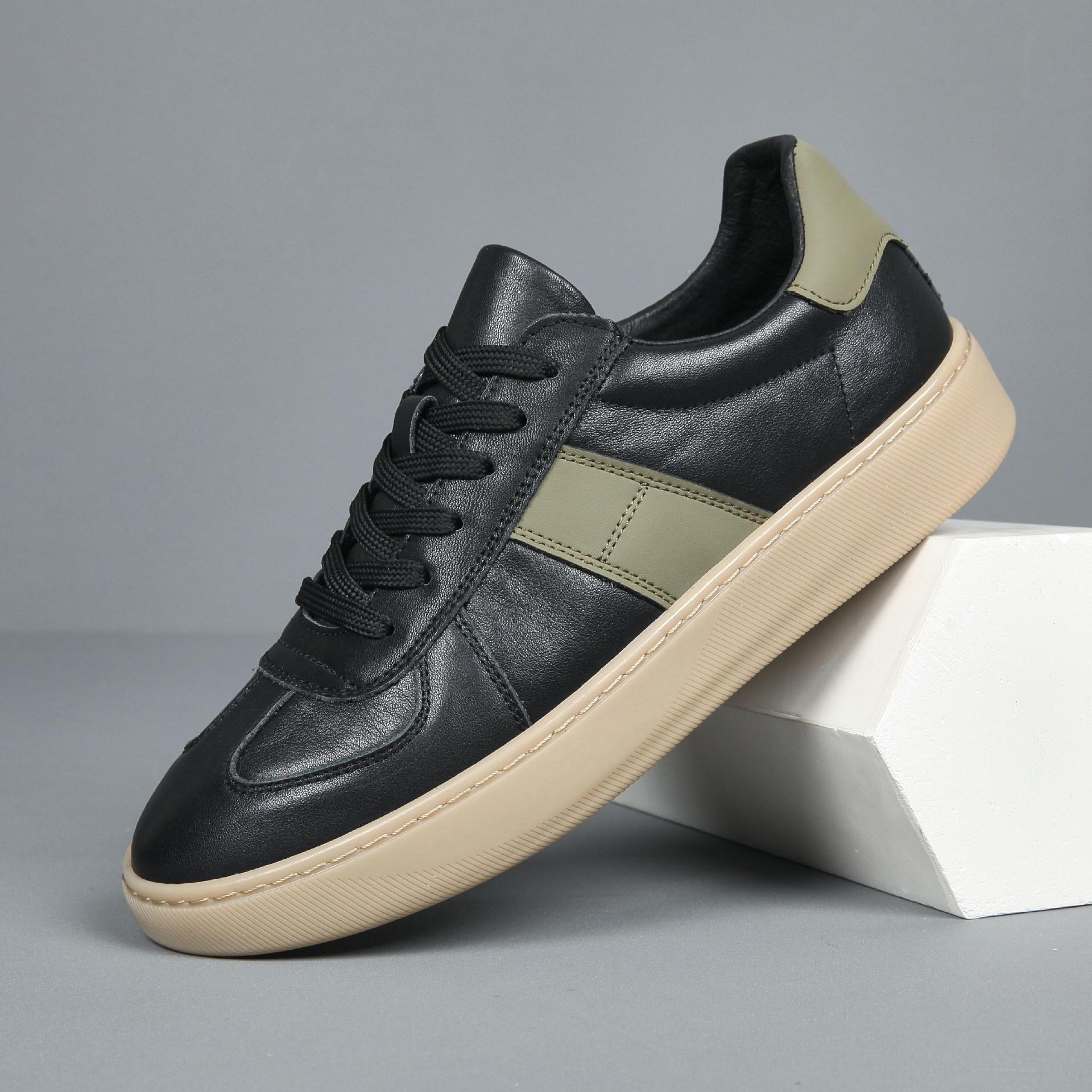 

2025 Мужские летние повседневные кеды из натуральной кожи Forest Gump на мягкой подошве – Универсальные, модные и дышащие 43 чёрный