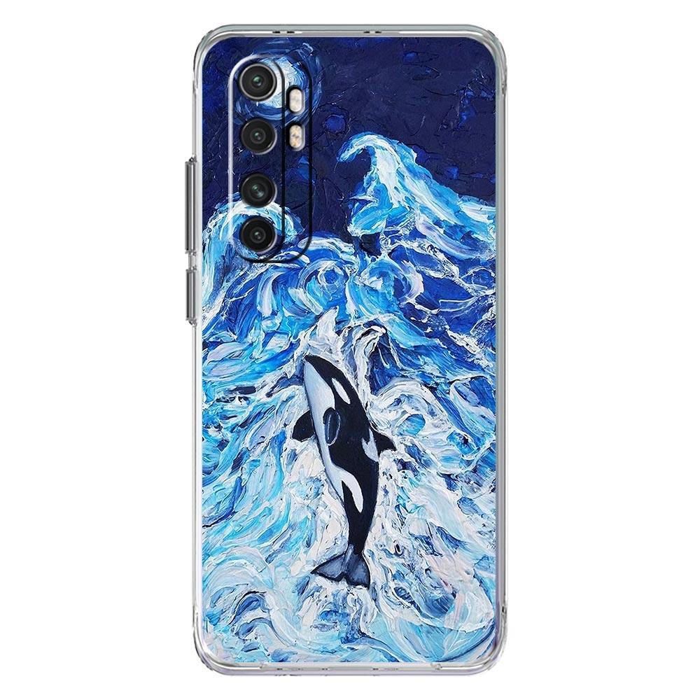 Phone Case For Xiaomi Poco X6 X5 NFC X3 F6 F5 Pro F4 F3 M3 14 13T 12T 12 13 Lite 11 Mi 5G Cover Orca ocean lovely killer whale