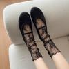 White Lace Socks for Women, Mary Jane Small Leather Shoes, Mid-calf Socks, Mesh Lace, Summer Pile Socks, Summer Thin Style