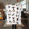 1PC PINGU Print Flannel Blanket, High Quality All Seasons, Home Decor, Warmth and Comfort, Perfect for Christmas Gifts
