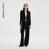 LANCY Women's Black Triacetate Notch Lapel Short Suit Jacket