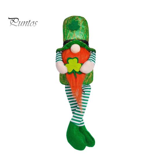 

улица. Украшение в виде гнома на День Святого Патрика, плюшевая кукла-фигурка гнома с клевером, ирландское безликое украшение ручной работы для декора стола A